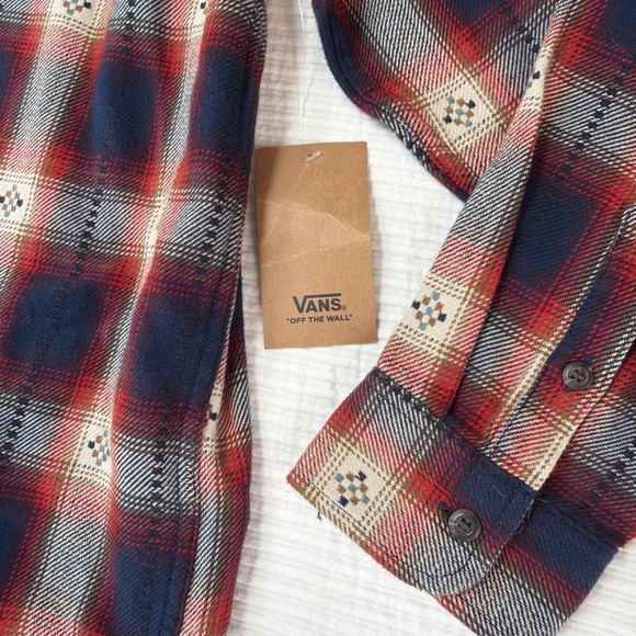 Vans Men Elmbrook Long Sleeve Button Up Flannel Native American Woven Design - Picture 6 of 12
